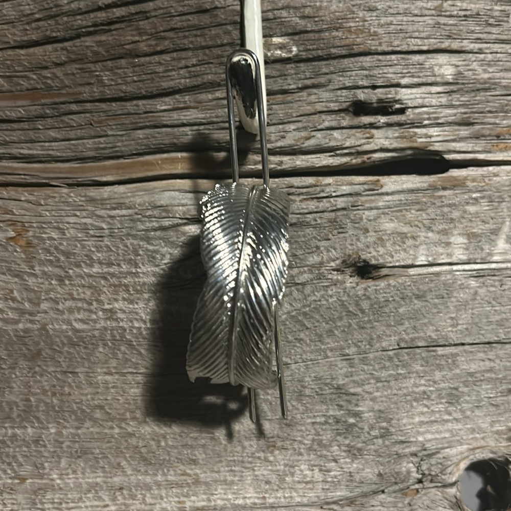 6 bun pony tail metal holders feather